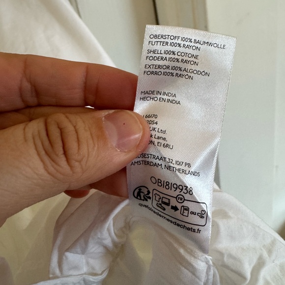 NWT Pilcro Cocoon white bubble blouse size large - Picture 7 of 11